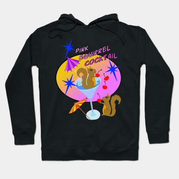 Pink Squirrel Cocktail Hoodie by Lynndarakos